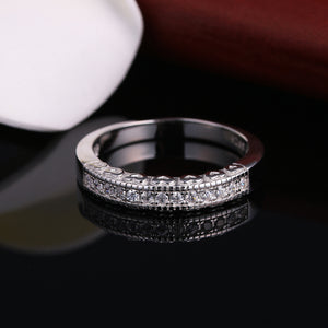 Madeline Anniversary Band Ring Cz Sterling Silver Womens Ginger Lyne - 10