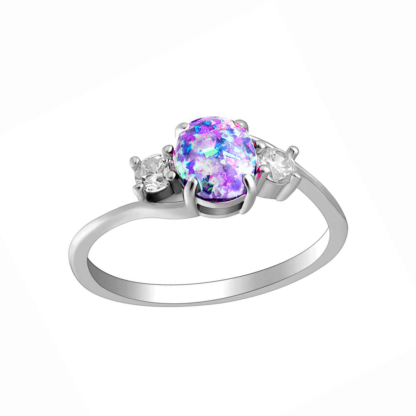 Arlette Simulated Fire Purple Opal Ring Womens Engagement Ginger Lyne - Purple,12