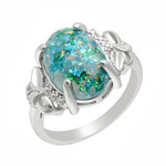Load image into Gallery viewer, Sharla Statement Ring Green Fire Opal Women Ginger Lyne Collection - Green,12
