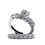 Load image into Gallery viewer, Carla Bridal Set Sterling Silver Women Engagement Ring Band Ginger Lyne Collection - 8
