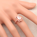 Load image into Gallery viewer, Kelsey Engagement Ring Sterling Silver Emerald Cz Womens Ginger Lyne - Rose Gold,6
