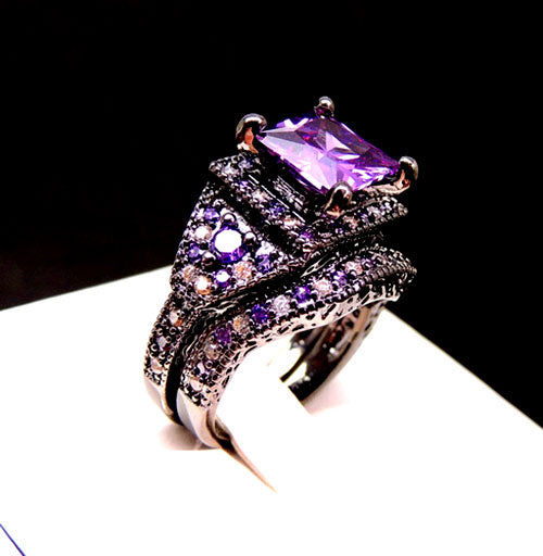 Danielle Bridal Set Cz Blue Wedding Engagement Ring Women Ginger Lyne Collection - Blue,6