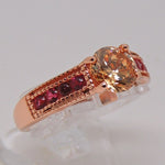 Load image into Gallery viewer, Agnes Engagement Ring Womens Rose Gold Sterling Silver Red Ginger Lyne - 6

