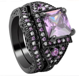 Danielle Bridal Set Cz Blue Wedding Engagement Ring Women Ginger Lyne Collection - Blue,6