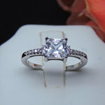 Load image into Gallery viewer, Morgan Engagement Ring Princess Cz Sterling Silver Women Ginger Lyne - 10
