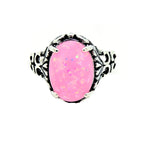 Load image into Gallery viewer, Sahara Statement Ring Oval Pink Fire Opal Women Ginger Lyne Collection - Pink,10
