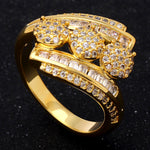 Load image into Gallery viewer, Maria Statement Engagement Bridal Ring Gold Plated Womens Ginger Lyne - 10
