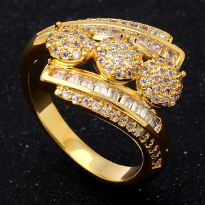 Maria Statement Engagement Bridal Ring Gold Plated Womens Ginger Lyne - 10