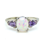 Load image into Gallery viewer, Celia Fire Opal Ring Purple Engagement Womens Ginger Lyne Collection - 10
