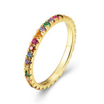Load image into Gallery viewer, Thin Eternity Wedding Band Ring Sterling Silver Cz Women Ginger Lyne - Multicolor,8

