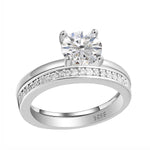 Load image into Gallery viewer, Envy Bridal Set Solitaire Silver 1.25Ct Engagement Womens Ginger Lyne - Silver Set,7
