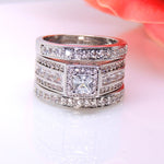 Load image into Gallery viewer, Taylor Bridal Set Halo 3pc Engagement Ring Bands Cz Women Ginger Lyne - 10
