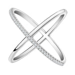 Load image into Gallery viewer, Infinity Ring Crisscross Micro Pave Cz Wgold Plated Womens Ginger Lyne - Silver,9
