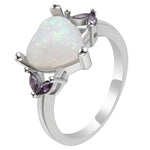 Load image into Gallery viewer, Milana Statement Ring Purple Cz Heart Fire Opal Women Girl Ginger Lyne - 5
