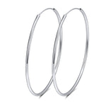 Load image into Gallery viewer, Hoop Earrings 40mm Thin Round Sterling Silver Womens Girls Ginger Lyne - 40mm-Silver

