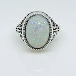 Load image into Gallery viewer, Chandler Womens Statement Ring Fire Opal Filigree Setting Ginger Lyne - 10
