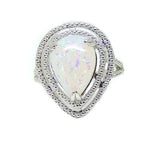 Load image into Gallery viewer, Danni Statement Ring Teardrop Simulated Fire Opal Womens Ginger Lyne - 7
