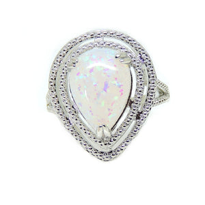 Danni Statement Ring Teardrop Simulated Fire Opal Womens Ginger Lyne - 7