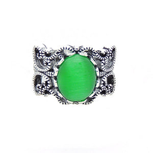 Filigree Green Fire Opal Statement Ring Women Ginger Lyne Collection - Green,8