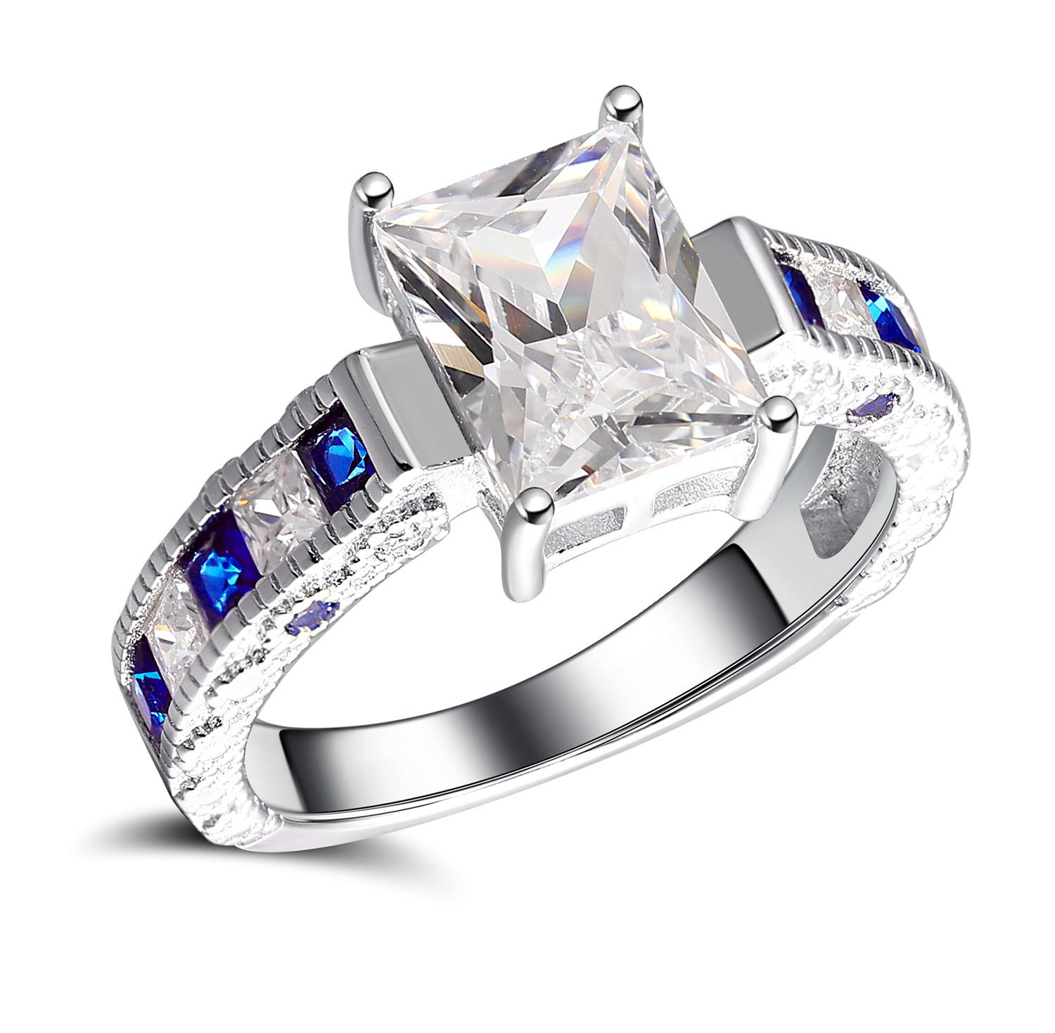 Katharina Engagement Ring Sterling Silver Emerald Cz Women Ginger Lyne - 12