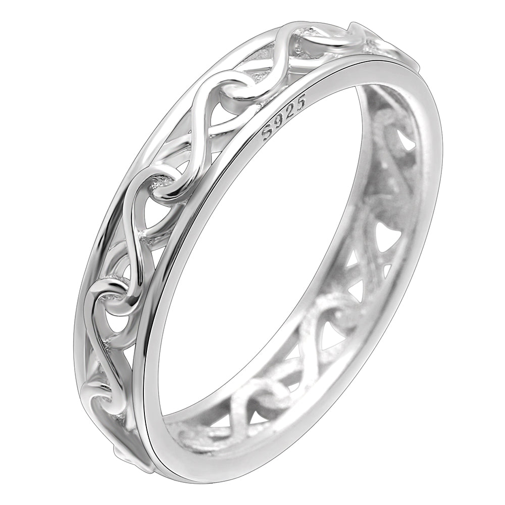 Betsy Celtic Eternity Wedding Band Ring Sterling Silver Women Ginger Lyne Collection - Betsy I,8