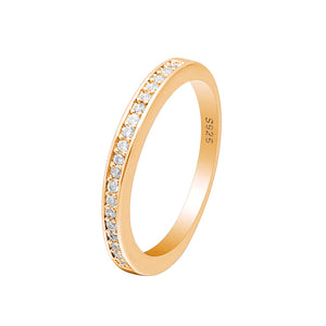 Victoria Anniversary Band Ring Gold Sterling Silver Cz Womens Ginger Lyne - Gold/Silver,11