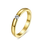 Load image into Gallery viewer, Wedding Band Ring Stainless Steel Crystal Womens Mens Ginger Lyne - Gold,9
