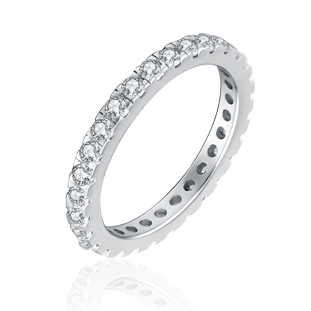 Bethany Eternity Sterling Silver Band Ring Women CZ Ginger Lyne Collection - 5