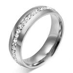 Load image into Gallery viewer, One Row Cz Wedding Eternity Band Ring Steel Womens Mens Ginger Lyne - Silver,8
