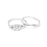 Load image into Gallery viewer, Yonte Bridal Set Sterling Silver 6mm Cz Ring Band Womens Ginger Lyne - 6
