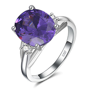 Purple Cz Engagement Statement Ring Sterling Silver Womens Ginger Lyne - 7