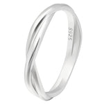Load image into Gallery viewer, Aurora Wedding Band Ring Women Men Twist Sterling Silver Ginger Lyne - 14
