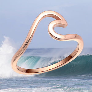 Ocean Wave Ring Surf Design Rose Gold Sterling Silver Women Ginger Lyne - 6