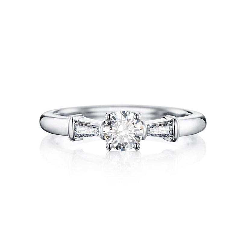 Solitaire Wedding Engagement Ring Sterling Silver Cz Women Ginger Lyne - 10