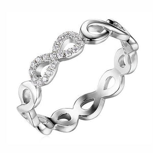Emma Infinity Eternity Wedding Band Ring Silver Cz Women Ginger Lyne - 5