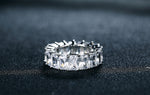 Load image into Gallery viewer, Ophelia Eternity Wedding Band Ring Clear Emerald Cz Womens Ginger Lyne - 7
