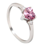 Load image into Gallery viewer, Shelly Engagement Promise Ring Heart Sterling Silver Women Ginger Lyne Collection - Pink,11
