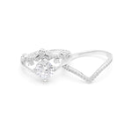 Load image into Gallery viewer, Lyona Bridal Set Womens Cz Sterling Silver Engagement Ring Ginger Lyne - 6
