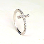 Load image into Gallery viewer, Cross Ring Religion Women White Gold Plated Cubic Zirconia Ginger Lyne - 10
