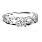 Load image into Gallery viewer, Engagement Ring Sterling Silver Cz Versia Filigree Womens Ginger Lyne - 10
