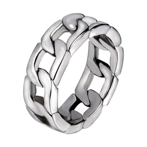 Chain Wedding Band 6.5mm Stainless Steel Men Women Ginger Lyne Collection - 8