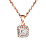 Load image into Gallery viewer, Square Halo Pendant Necklace Gold Sterling Silver Cz Women Ginger Lyne - Yellow Gold
