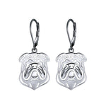 Load image into Gallery viewer, Bulldog Sterling Silver Dangle Earrings Womens Ginger Lyne Collection - Earrings
