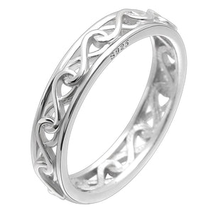 Betsy Celtic Eternity Wedding Band Ring Sterling Silver Women Ginger Lyne Collection - Betsy I,10