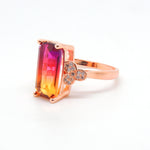 Load image into Gallery viewer, Iris Statement Ring Womens Rainbow Cz Rose Plated Womens Ginger Lyne - 10
