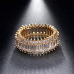 Load image into Gallery viewer, Eternity Wedding Band Ring Baguette Cz Gold Plated Womens Ginger Lyne - 6

