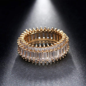 Eternity Wedding Band Ring for Women Baguette Cz Gold Plated Ginger Lyne Collection - 6