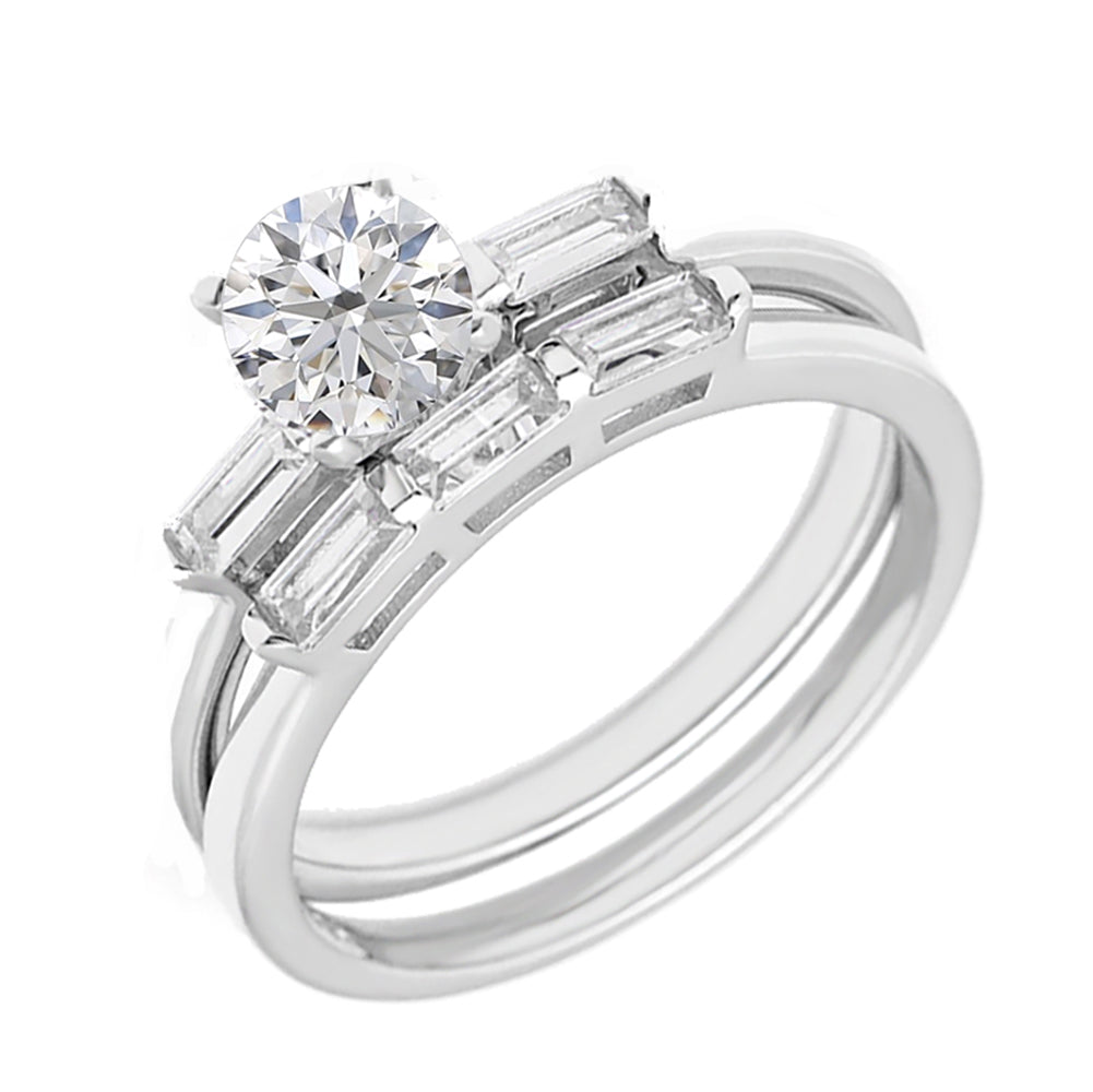 Dione Bridal Set Sterling Silver Cz Engagement Ring Women Ginger Lyne - 9