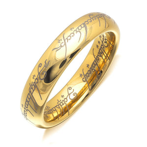 Gold Tungsten Carbide Wedding Band 4mm Men Women One Ring Ginger Lyne - 4mm Gold,10
