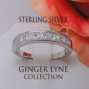 Georgia Anniversary Band Ring Cz Silver Princess Womens Ginger Lyne - 10